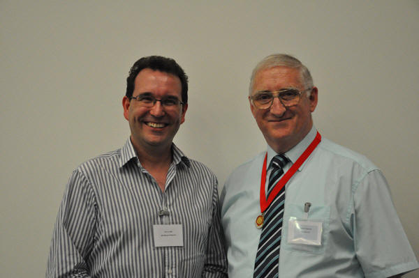 Denmead Producer Ian Clark with NODA rep John Thomas